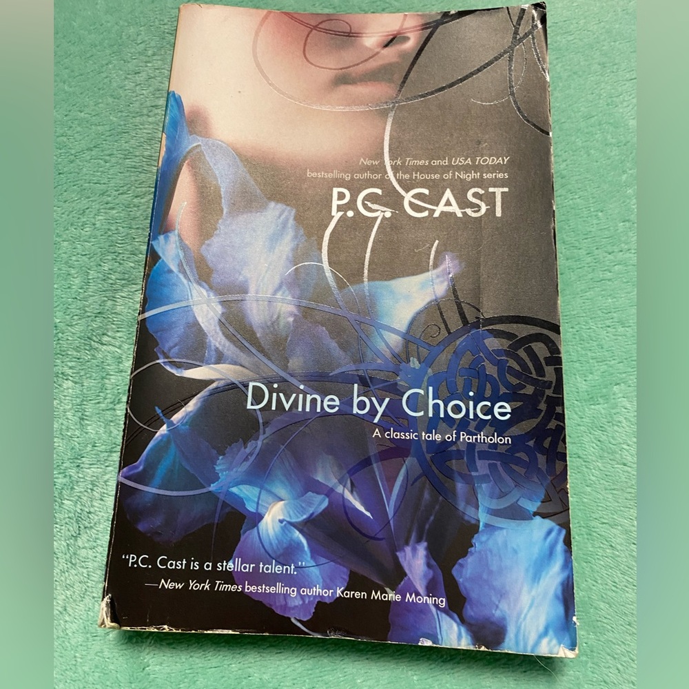 P.C. Cast "Divine by Choice" Paperback Book - Blue Floral Cover